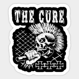 The cure skull Sticker